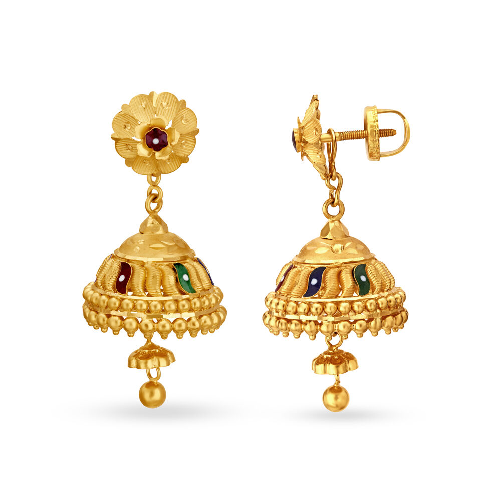 Gold big deals jhumkas with price