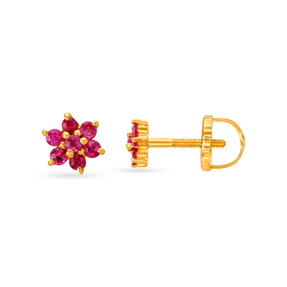 Tanishq ruby deals studs