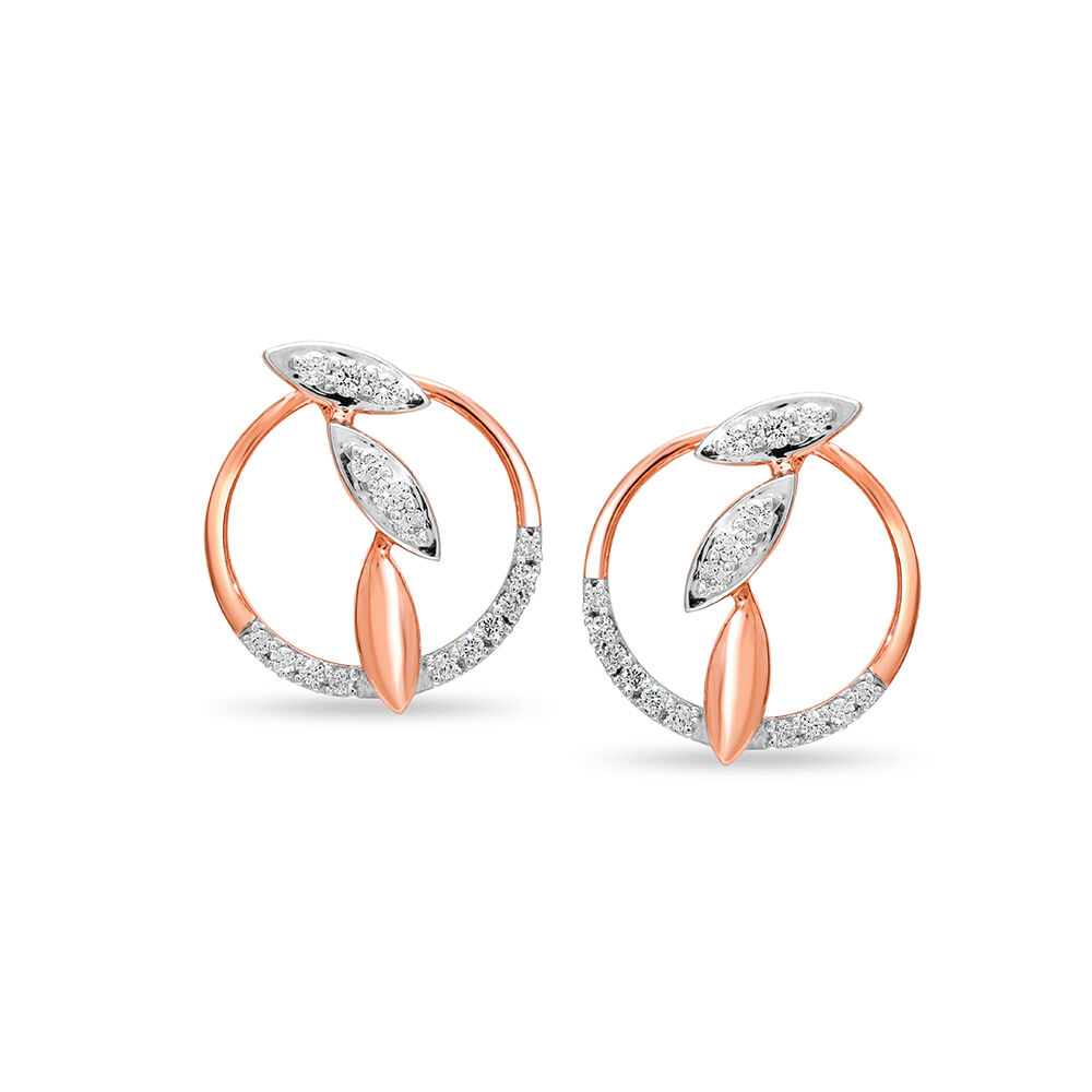 Round rose gold deals earrings