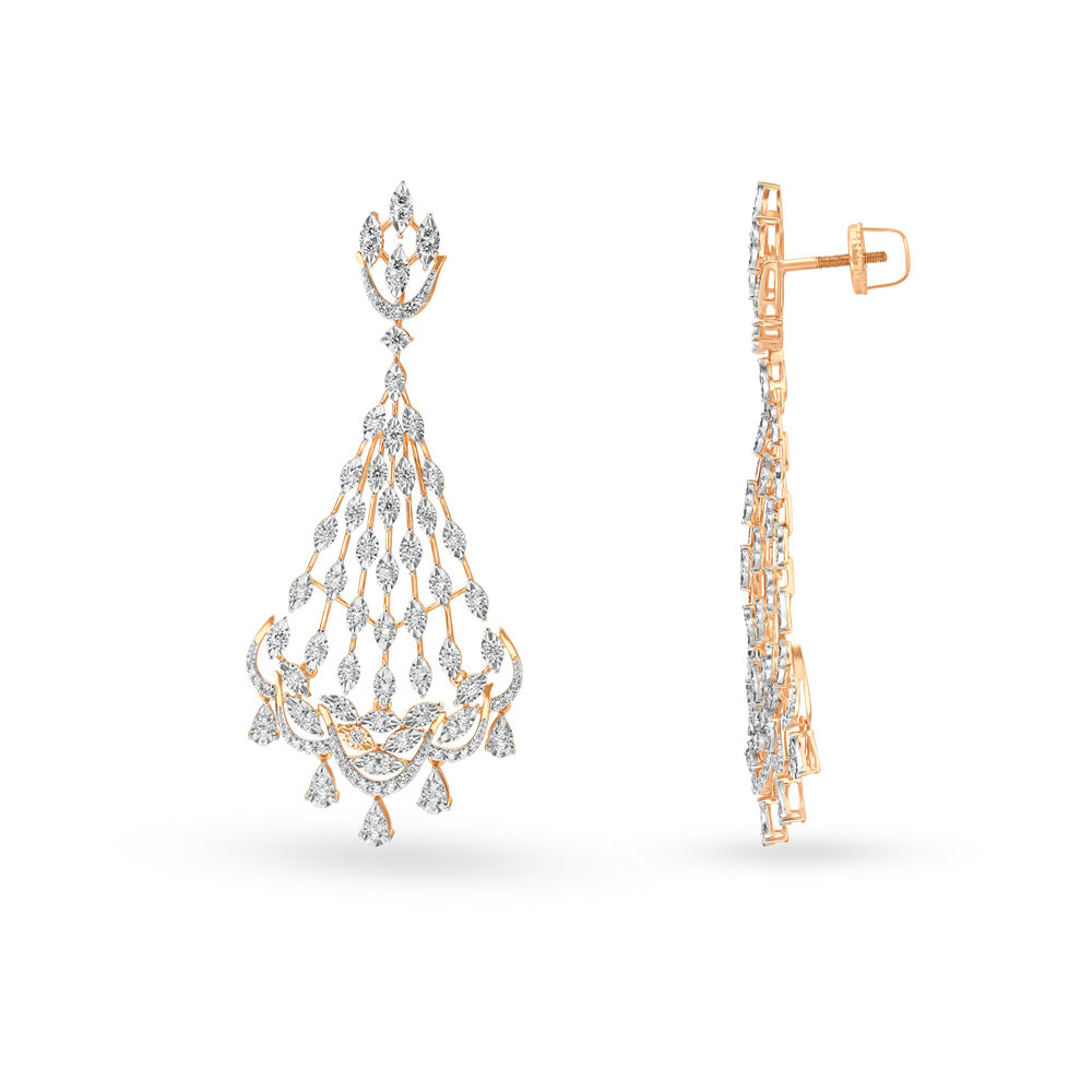 Krsna jewels Chandelier AD Earrings