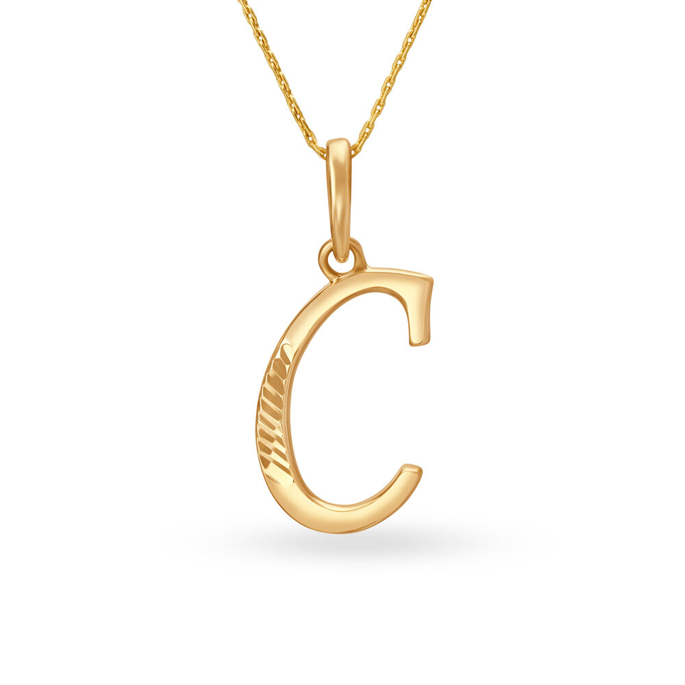 Buy Leafy Alphabet C Diamond Necklace Online | CaratLane
