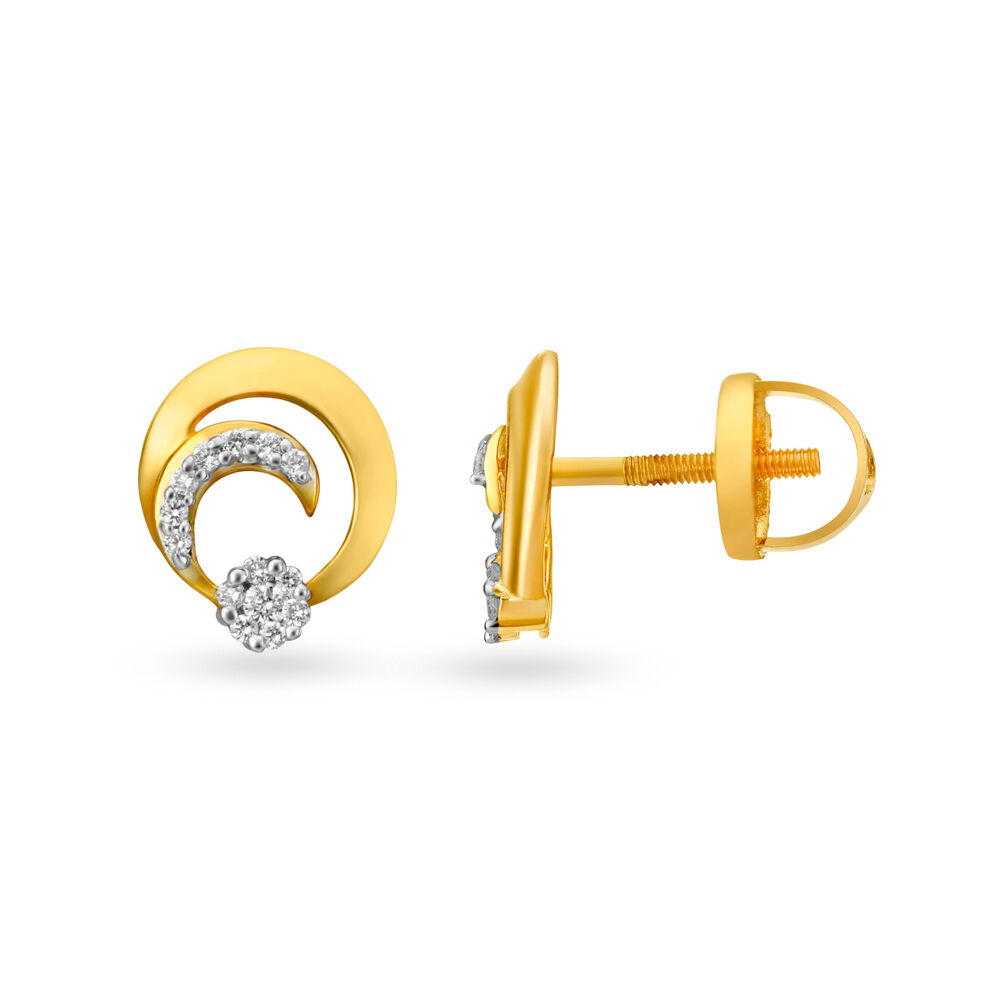 1/2 CT. T.W. Diamond Double Circle Stud Earrings in 10K Gold | Zales Outlet