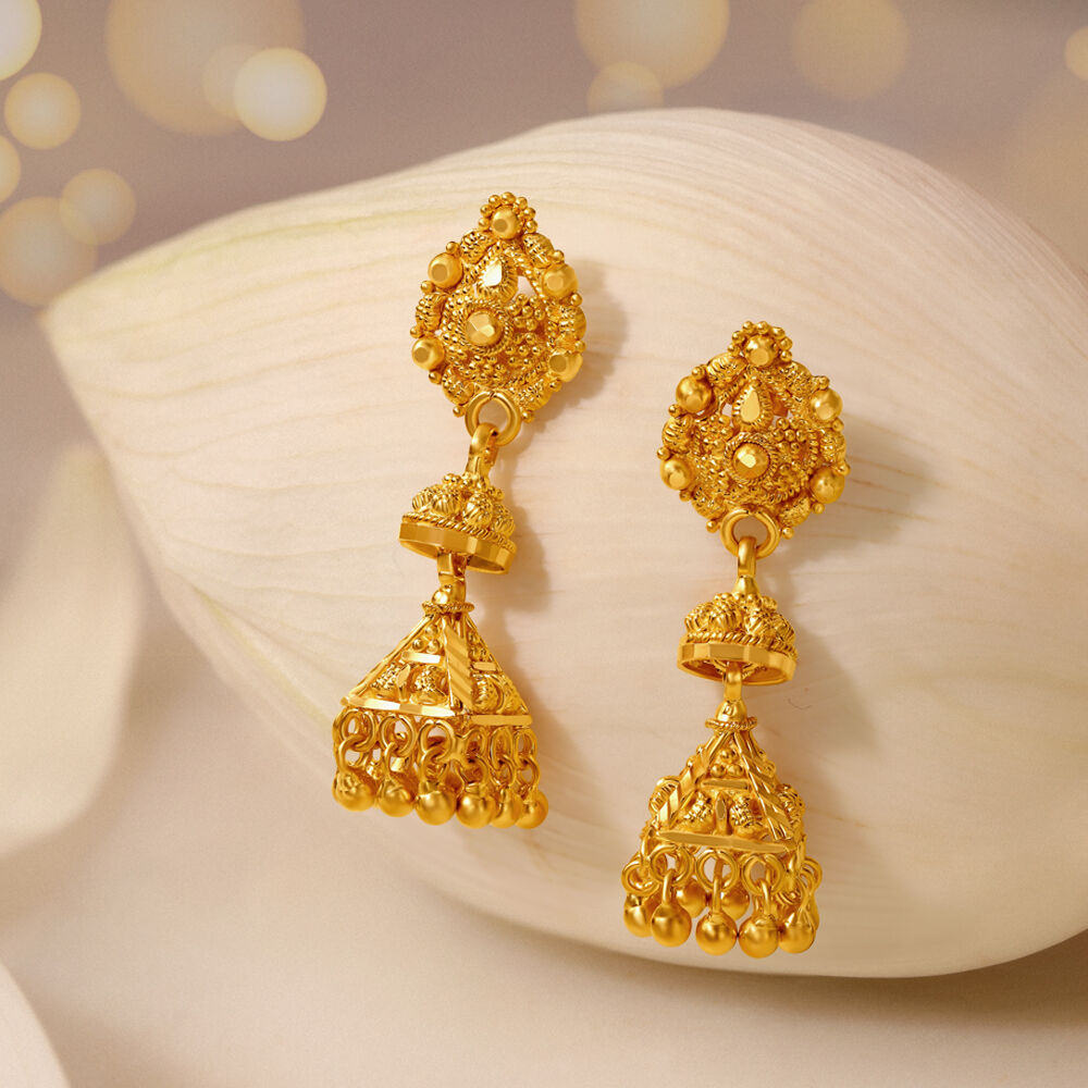 Jhumka Earrings with Stones For Kids