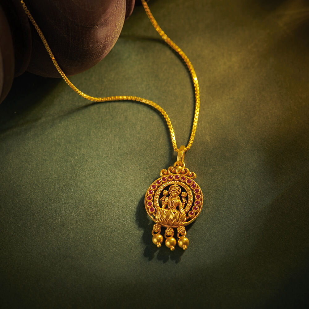 Goddess lakshmi sale gold pendant