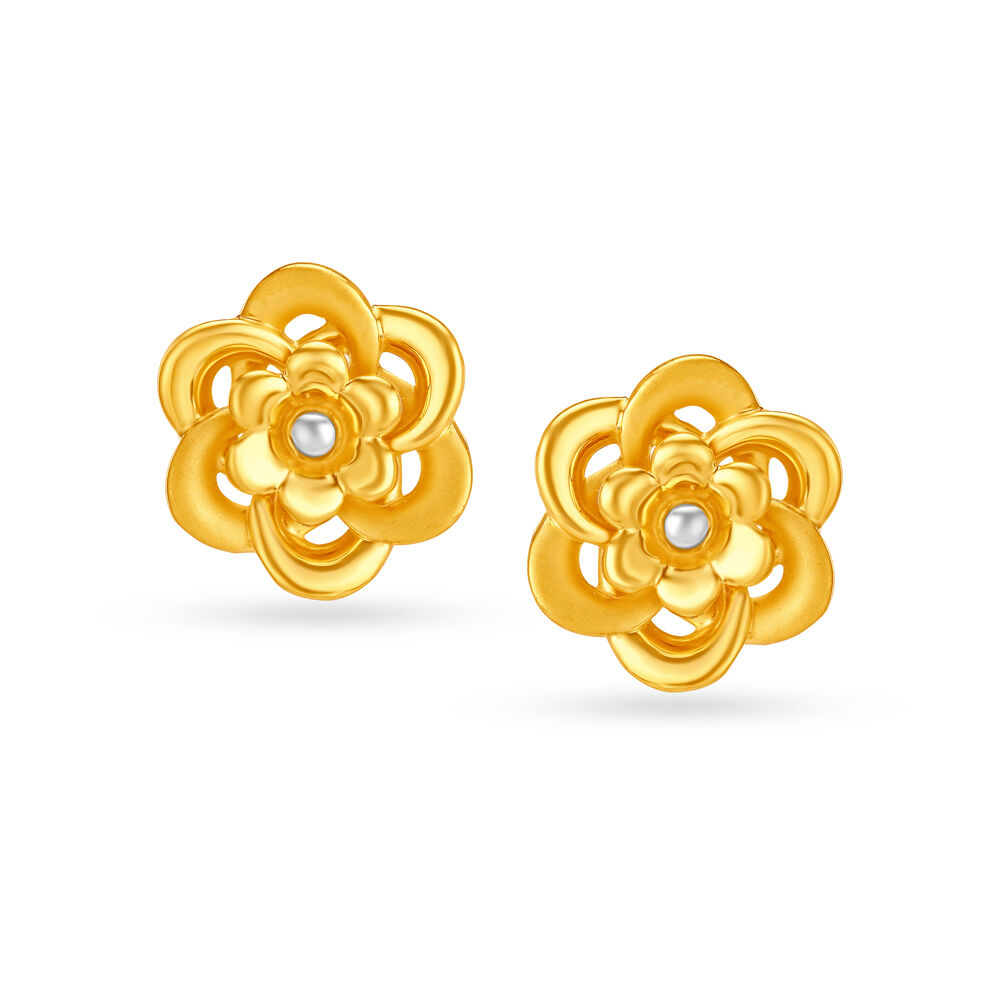 Buy online Gold Plated Silver, Floral Minimal Ear Studs from Precious  Jewellery for Women by Noor By Saloni for ₹1969 at 14% off | 2024  Limeroad.com