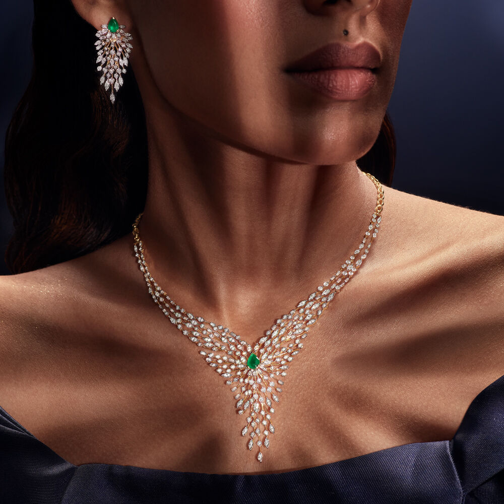 Diamond necklace deals with price tanishq