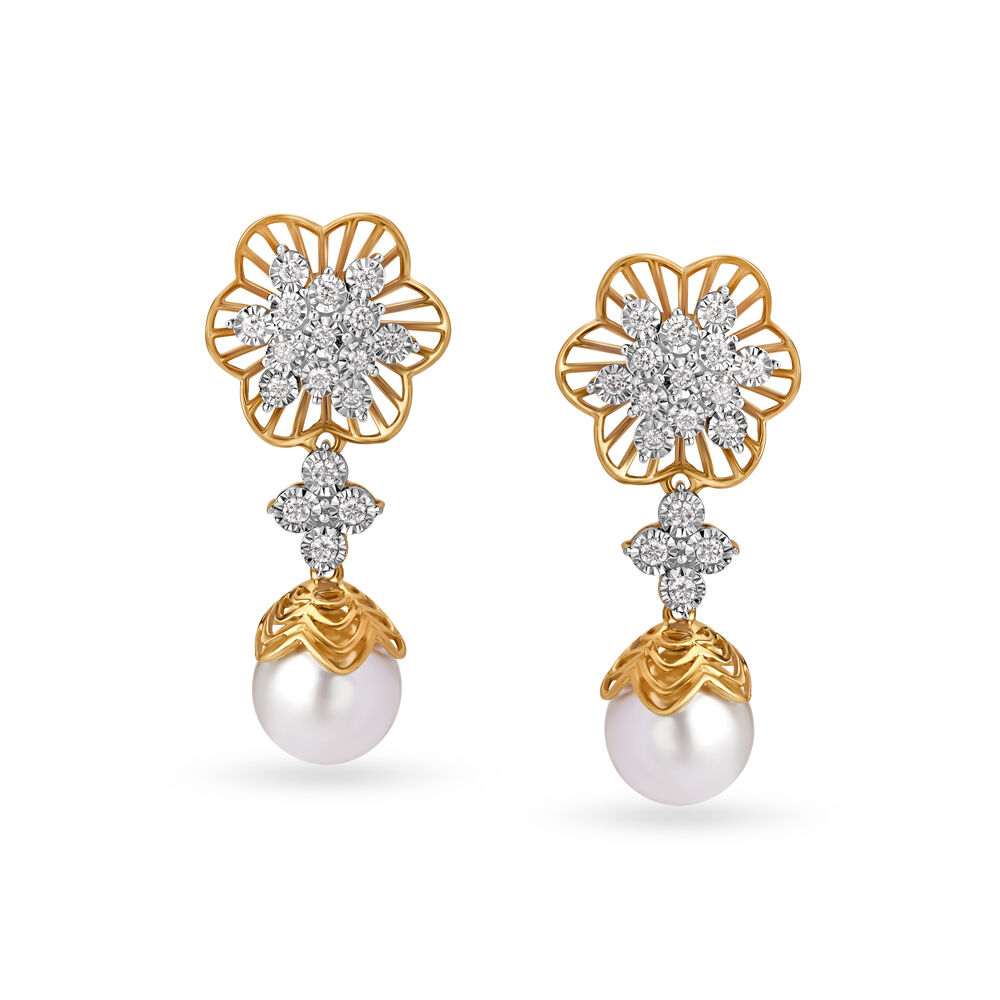 Conch Diamond Designer Earrings | Fiona Diamonds