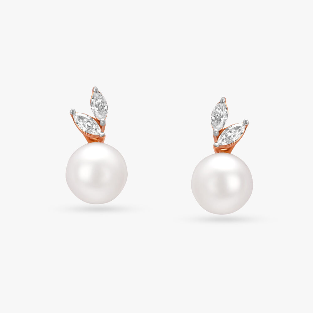 Pearl Centred Floral Stud Earrings