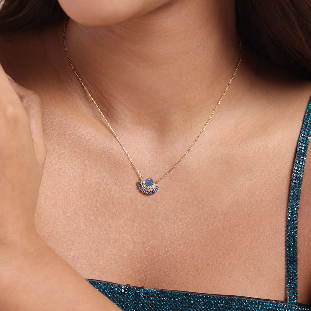 Aquamarine Baguette Necklace | 18K Gold - Melt Jewellery