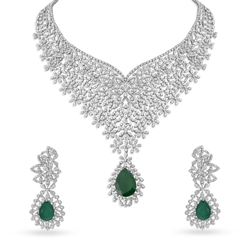 Diamond Necklace Set 01 – Champalal Jeweller