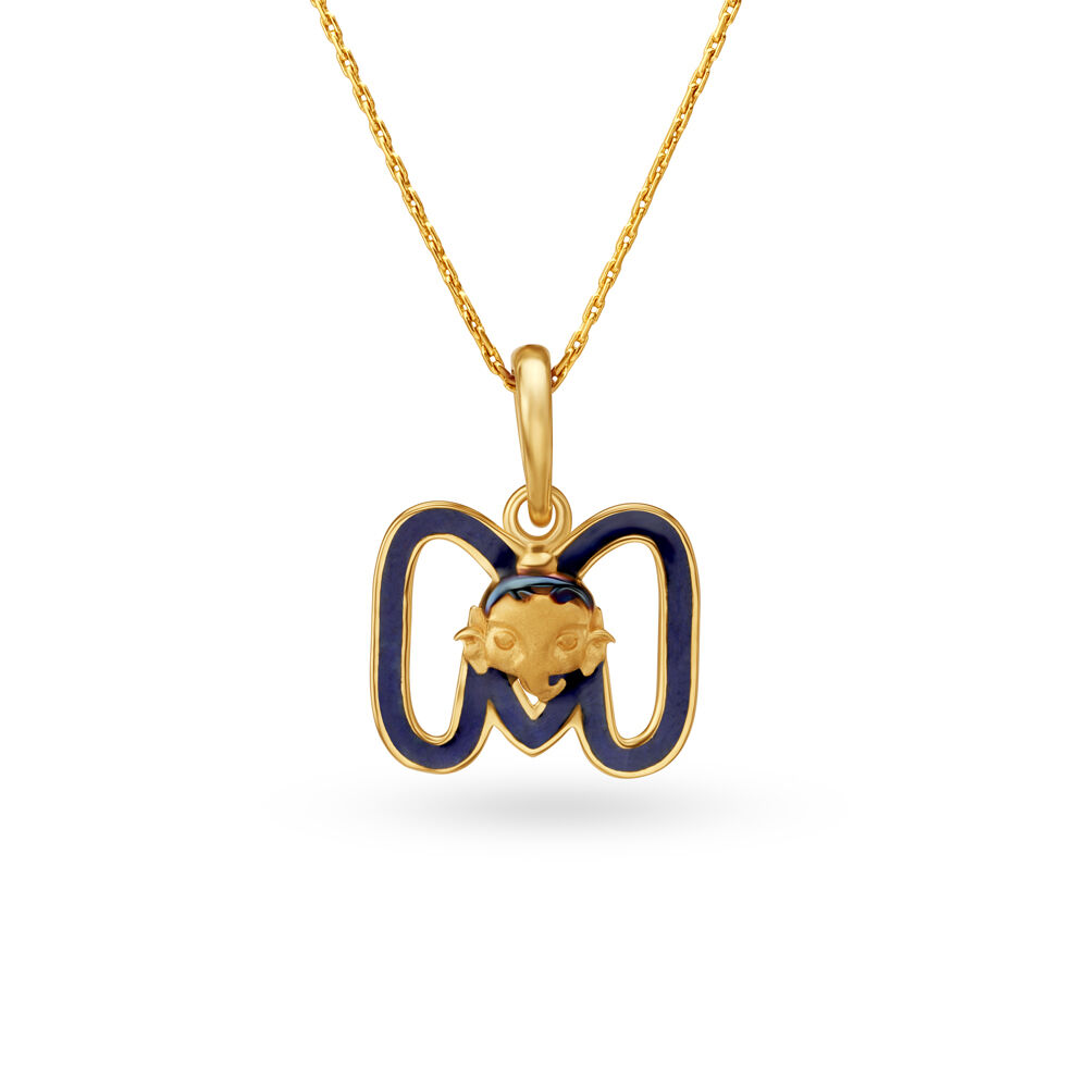 Classic Alphabet M Gold Necklace Jewellery India Online - CaratLane.com