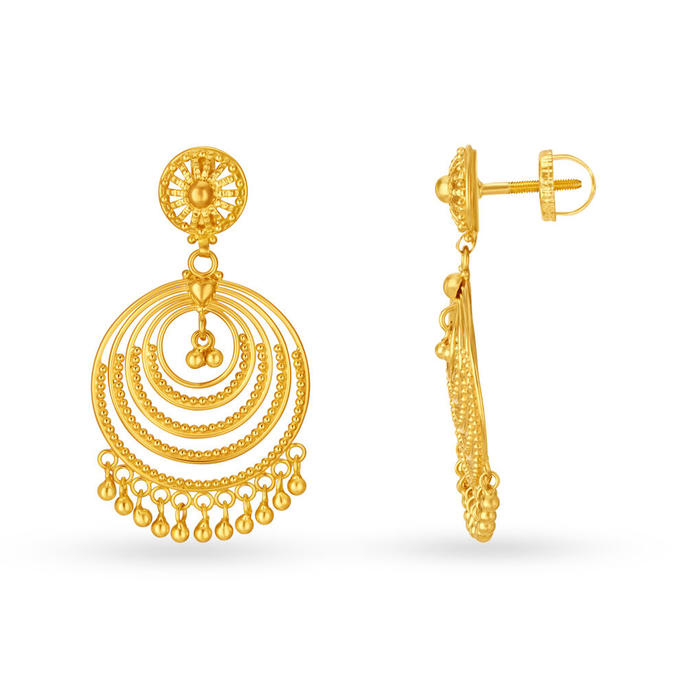 Earring - Antique Chand Bali Cob Ruby Gold Ball Hanging | Gujjadi Swarna  Jewellers