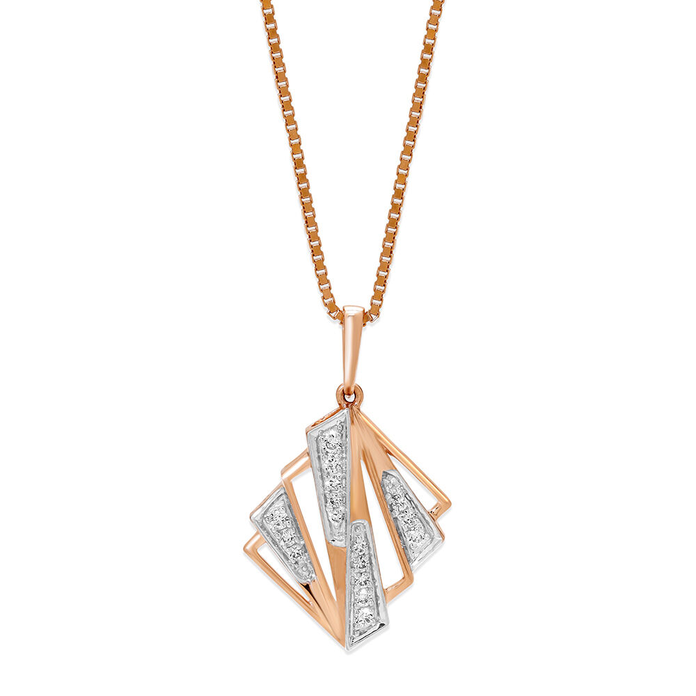 Buy 0.10 Carat (ctw) 14K Yellow Gold Round White Diamond Ladies Triangle  Pendant 1/10 CT Online at Dazzling Rock