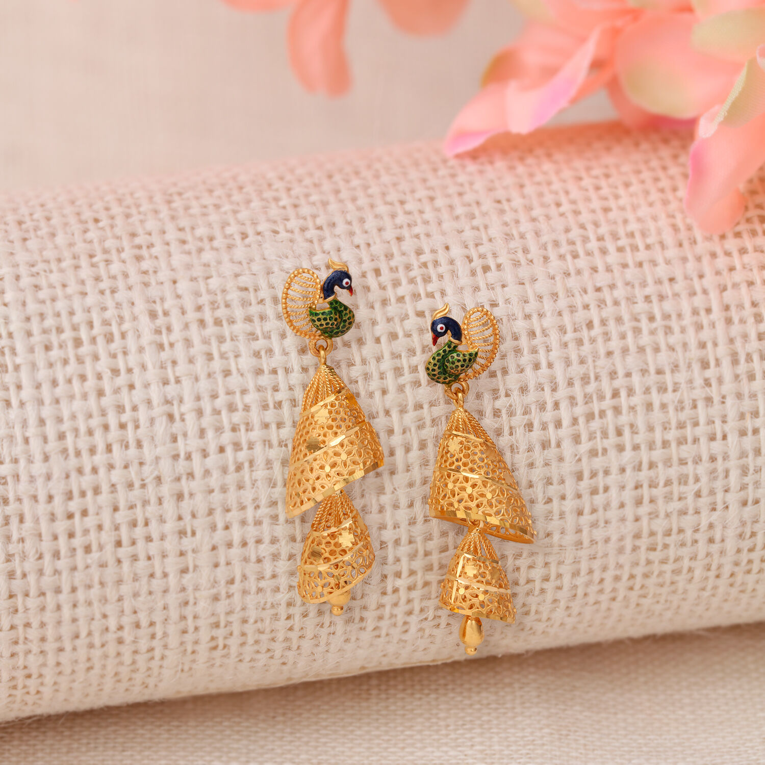Striking Gold Jhumka Earrings for Kids