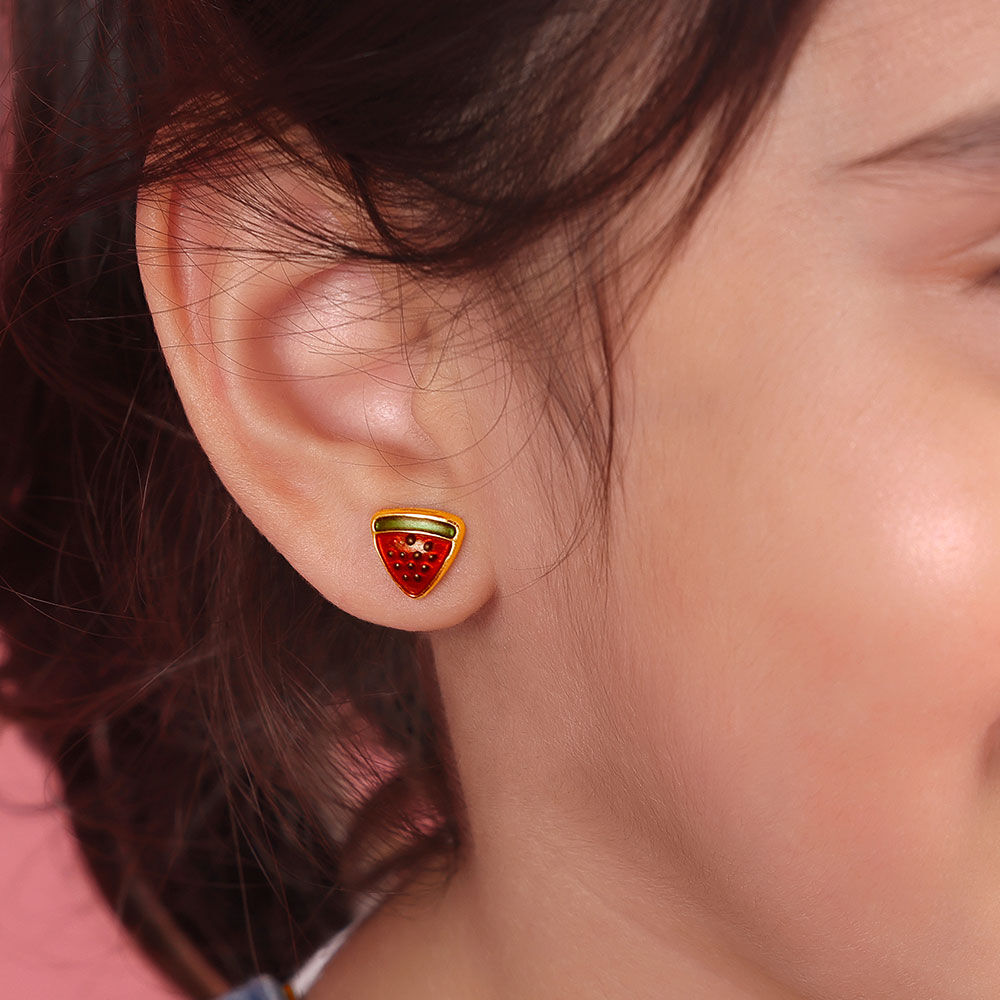 Delightful Duck Pattern Gold Hoop Earrings For Kids