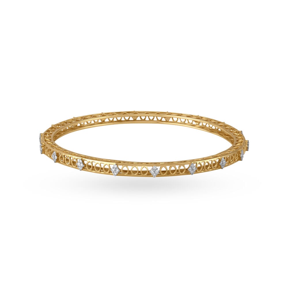 14 KT Yellow Gold Linear Diamond Bracelet