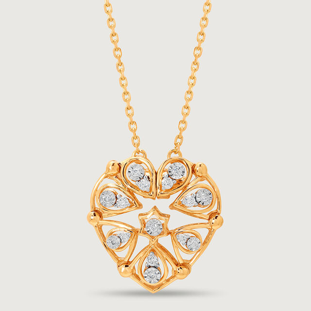 Transformable heart 18KT Gold & Diamond Necklace,,hi-res image number null