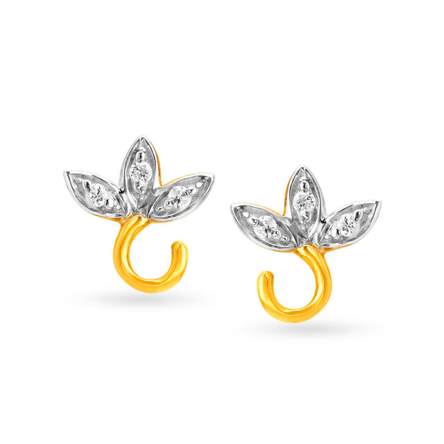 Fancy Floral Diamond Stud Earrings,,hi-res image number null