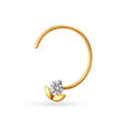 Flowerbud Gold and Diamond Nose Pin image number null