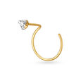 Classy Gold and Diamond Nose Pin image number null