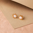 Pearl Centred Floral Stud Earrings,,hi-res image number null