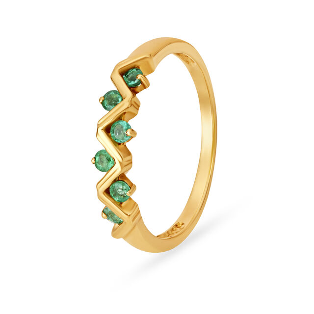 Ethereal Emerald Gold Finger Ring,,hi-res image number null