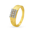 Classy 18 Karat Textured Gold Ring For Men,,hi-res image number null