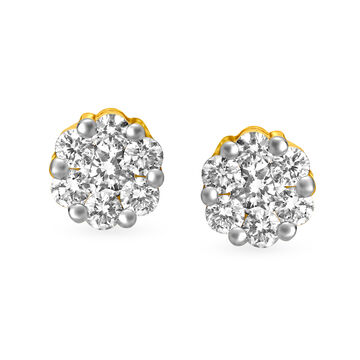 Marigold Diamond and Gold Stud Earrings