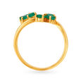 Entrancing 18 Karat Gold And Emerald Clover Ring,,hi-res image number null