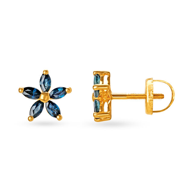 Stunning Floral Sapphire Stud Earrings,,hi-res image number null