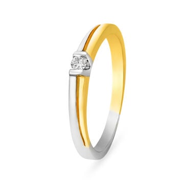 Dual-Colored Diamond Finger Ring