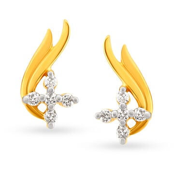 Lilium Contemporary Diamond Stud Earrings
