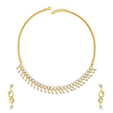 Artistic Design Diamond Necklace Set