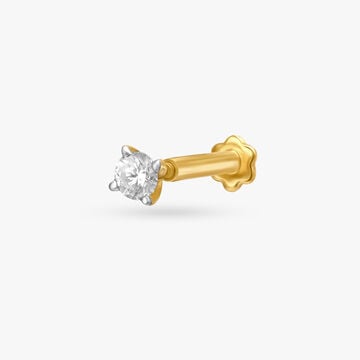 Charming Single Stone Diamond Nose Pin