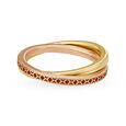 Modish 18 Karat Yellow And Rose Gold Interlock Ring,,hi-res image number null