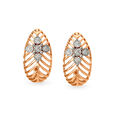 Sublime Traditional Diamond Hoop Earrings in White and Rose Gold image number null