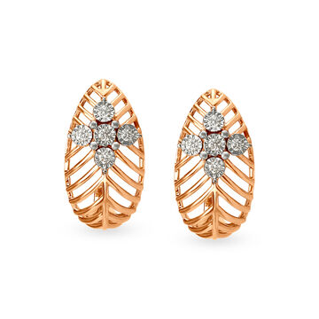Sublime Traditional Diamond Hoop Earrings in White and Rose Gold