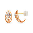 Sublime Traditional Diamond Hoop Earrings in White and Rose Gold image number null