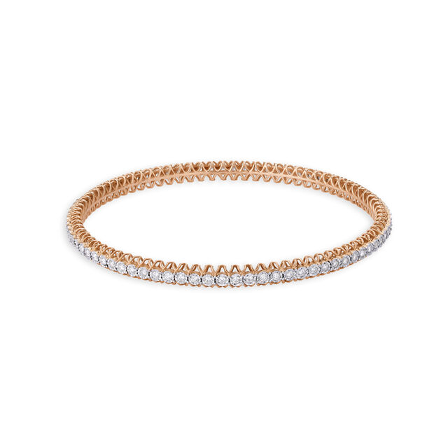 Striking Diamond Bangle in White and Rose Gold,,hi-res image number null