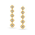 Impressive Floral Elongated Diamond Drop Earrings,,hi-res image number null