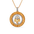Auspicious 18 Karat Yellow Gold And Diamond Ganesha Pendant,,hi-res image number null