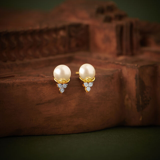 Brilliant Flowerbud Pearls and Diamond Stud Earrings,,hi-res image number null