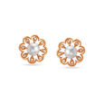 Floral Diamond Stud Earrings With Rock Crystal,,hi-res image number null