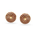 Graceful Concentric Fancy Floral Gold Stud Earrings image number null