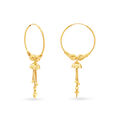 Sophisticated 18 Karat Yellow Gold Hoop Earrings,,hi-res image number null