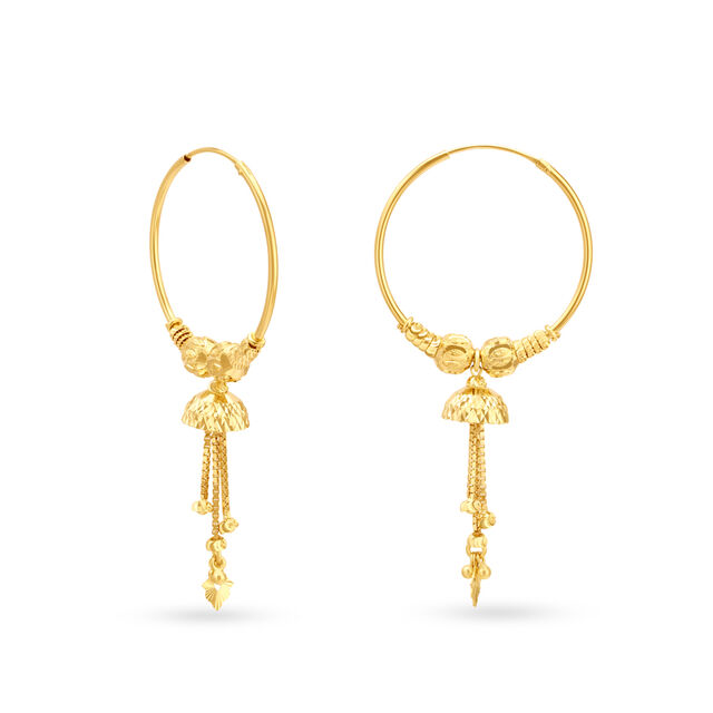 Sophisticated 18 Karat Yellow Gold Hoop Earrings,,hi-res image number null