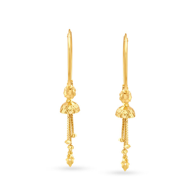 Sophisticated 18 Karat Yellow Gold Hoop Earrings,,hi-res image number null