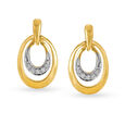 Fancy Oval Shaped Gold and Diamond Drop Earrings,,hi-res image number null