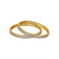 Scintillating Yellow Gold And Diamond Studded Bangle,,hi-res image number null