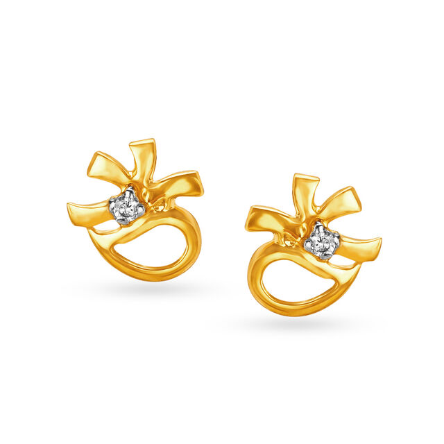 Charming Floral Diamond Stud Earrings,,hi-res image number null